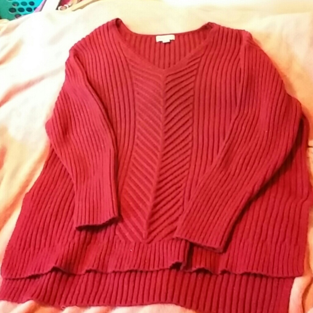 🍁Red sparkle long sleeve sweater